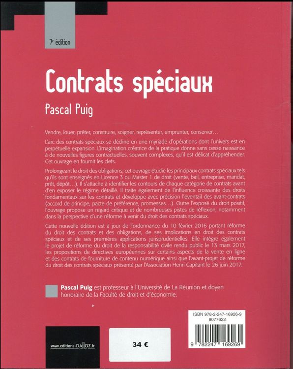 Produktbild: Contrats Speciaux (7e Edition)