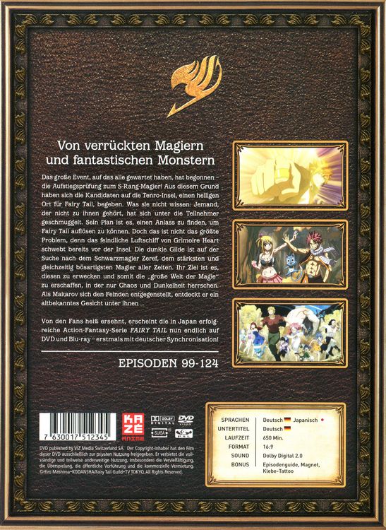 Produktbild: Fairy Tail - TV-Serie - Box 5 (Episoden 99-124) [4 DVDs]