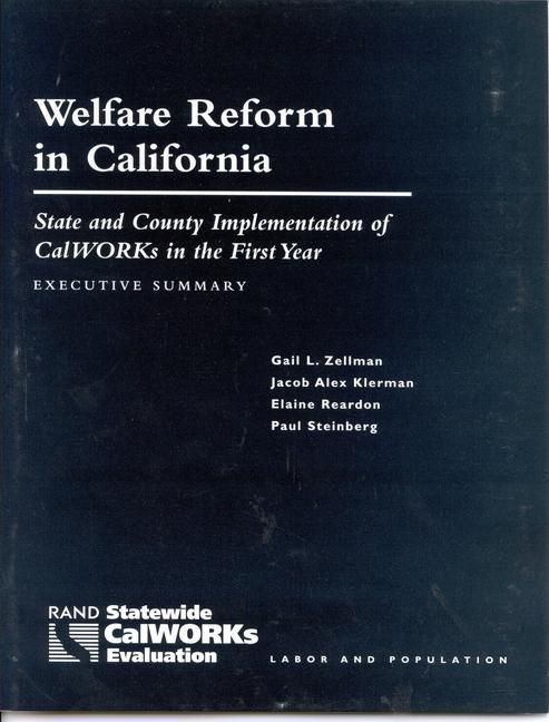 Produktbild: Welfare Reform in California