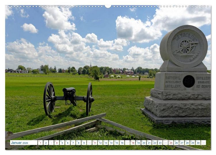 Produktbild: Gettysburg Military Park (hochwertiger Premium Wandkalender 2026 DIN A2 quer), Kunstdruck in Hochglanz