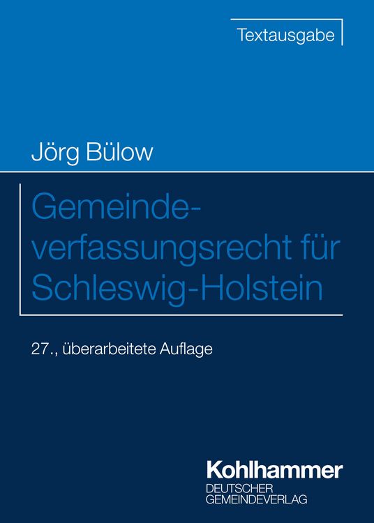 Produktbild: Gemeindeverfassungsrecht f&uuml;r Schleswig-Holstein