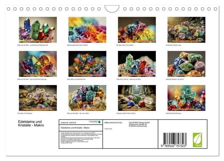 Produktbild: Edelsteine und Kristalle - Makro (Wandkalender 2027 DIN A4 quer), CALVENDO Monatskalender