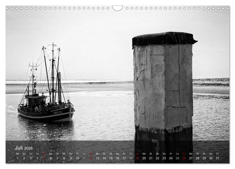 Produktbild: Wangerooge Noir (Wandkalender 2026 DIN A3 quer), CALVENDO Monatskalender