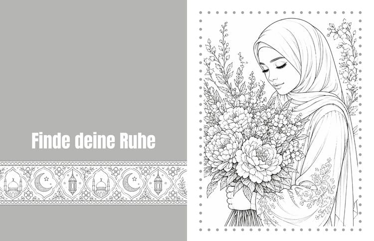 Produktbild: Elegante Hijab Frauen - Malbuch f&uuml;r Erwachsene mit stilvollen Portraits