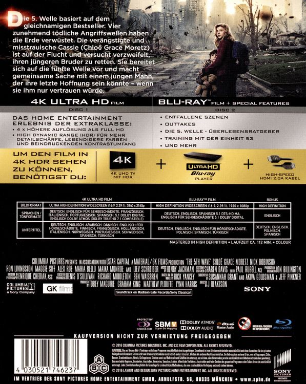 Produktbild: Die 5. Welle (4K Ultra HD) (+ Blu-ray 2D)