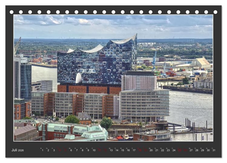 Produktbild: Wahrzeichen Elbphilharmonie (Tischkalender 2026 DIN A5 quer), CALVENDO Monatskalender
