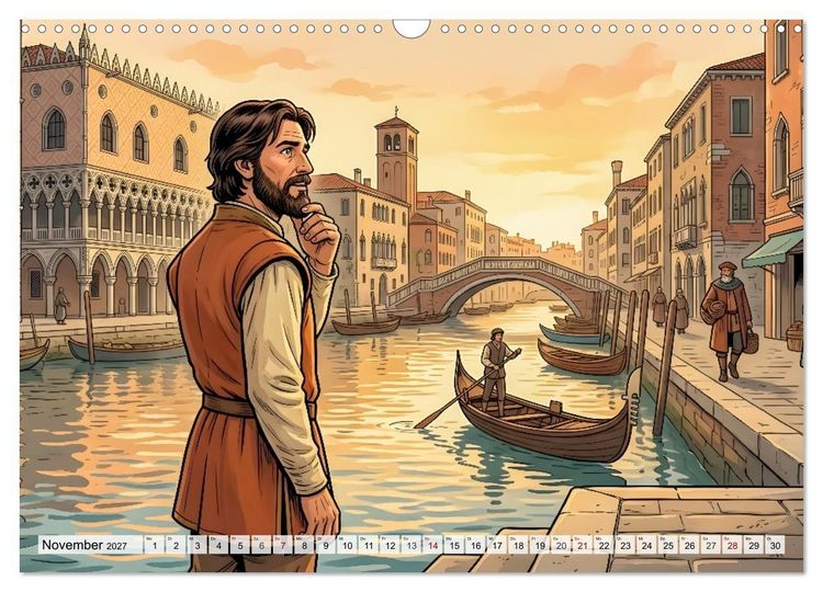 Produktbild: Marco Polo - Die gro&szlig;e Reise nach Osten (Wandkalender 2027 DIN A3 quer), CALVENDO Monatskalender