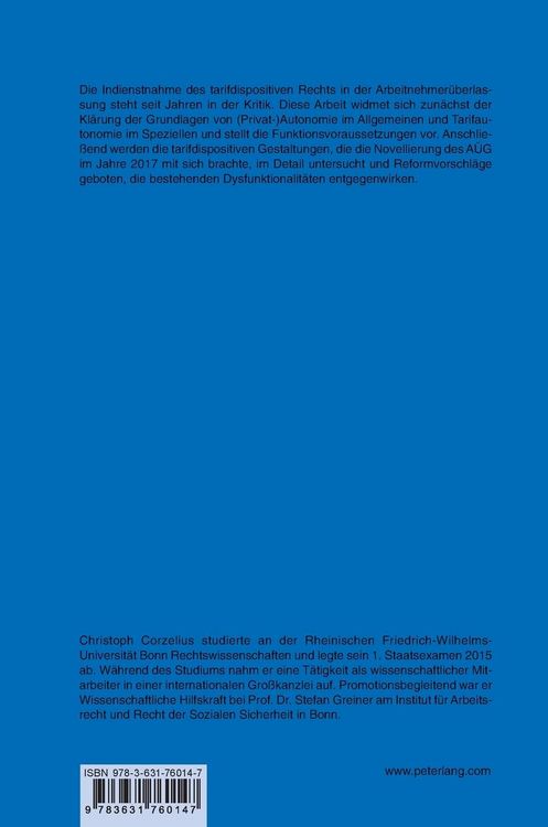 Produktbild: Grundlagen, Wirkungen und Grenzen des tarifdispositiven Rechts in der Arbeitnehmer&uuml;berlassung