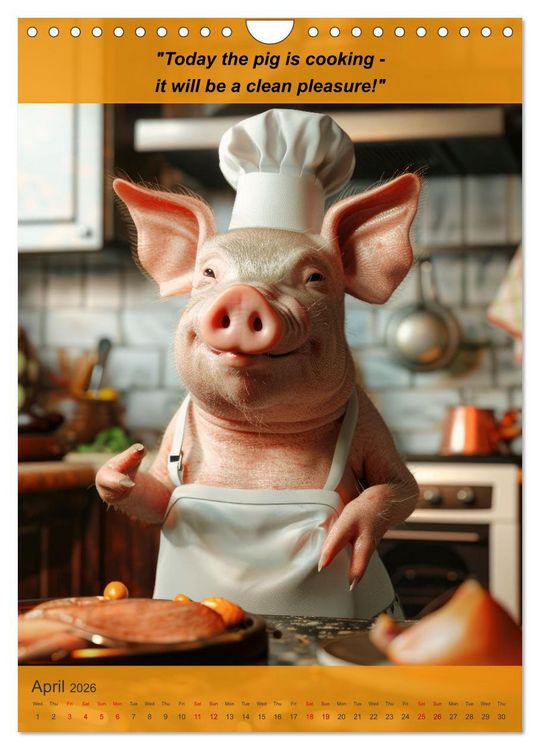 Produktbild: Cooking with animal humor (Wall Calendar 2026 DIN A4 portrait), CALVENDO 12 Month Wall Calendar