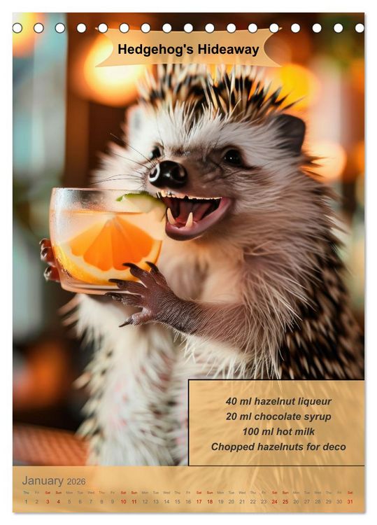 Produktbild: Animal cocktail creations for bartenders (Desk Calendar 2026 DIN A5 portrait), CALVENDO 12 Month DeskCalendar