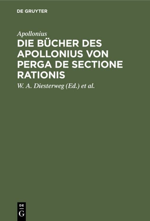 Produktbild: Die B&uuml;cher des Apollonius von Perga de sectione rationis