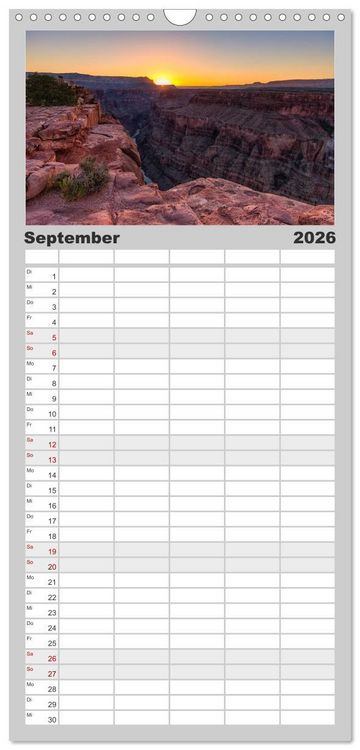 Produktbild: Familienplaner 2026 - USA Deluxe mit 5 Spalten (Wandkalender, 21 x 45 cm) CALVENDO