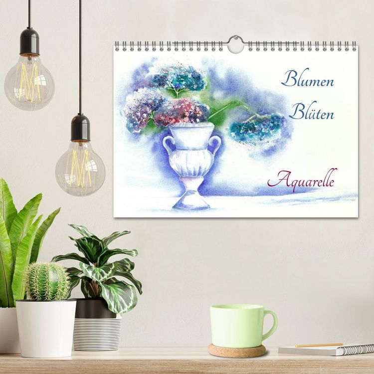 Produktbild: Blumen Bl&uuml;ten Aquarelle (Wandkalender 2026 DIN A4 quer), CALVENDO Monatskalender