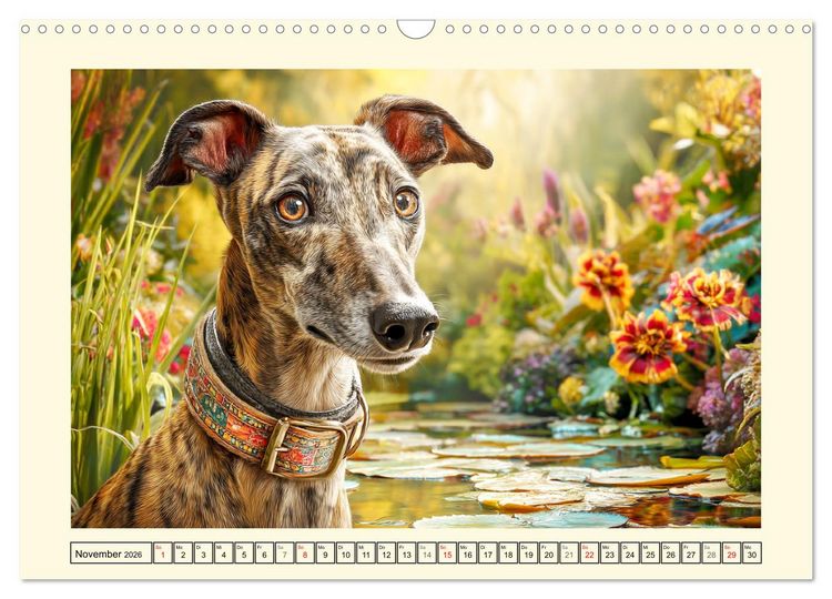 Produktbild: Whippet Wunder. Grazile Hunde mit sanfter Kraft und feiner Seele (Wandkalender 2026 DIN A3 quer), CALVENDO Monatskalender