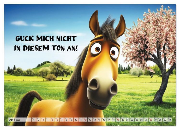 Produktbild: Pferdespr&uuml;che (Tischkalender 2026 DIN A5 quer), CALVENDO Monatskalender