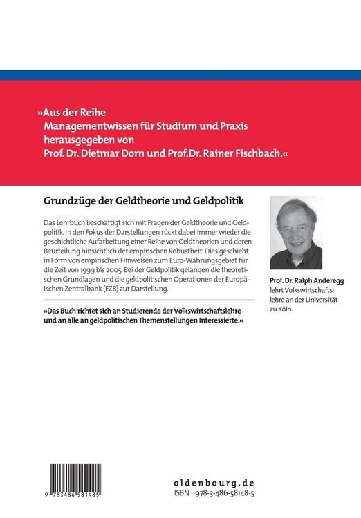 Produktbild: Grundz&uuml;ge der Geldtheorie und Geldpolitik
