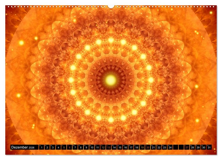 Produktbild: Energie - Mandalas in orange (Wandkalender 2026 DIN A2 quer), CALVENDO Monatskalender