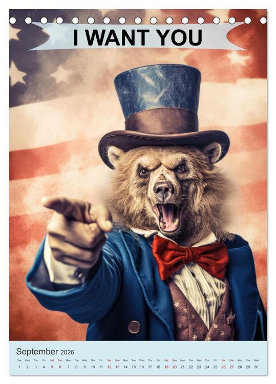 Produktbild: I want you animals (Desk Calendar 2026 DIN A5 portrait), CALVENDO 12 Month DeskCalendar