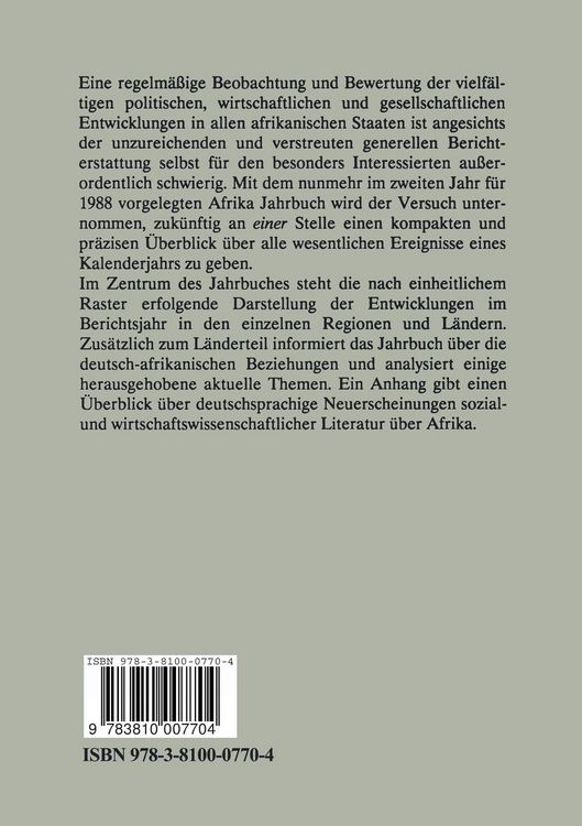 Produktbild: Afrika Jahrbuch 1988