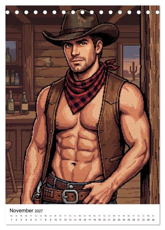 Produktbild: 8-Bit Adonis &ndash; Das Jahr in Pixeln (Tischkalender 2027 DIN A5 hoch), CALVENDO Monatskalender