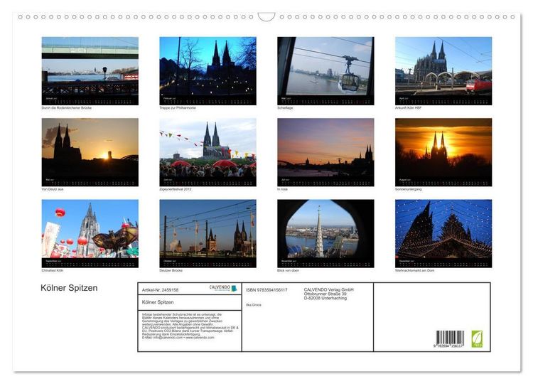 Produktbild: K&ouml;lner Spitzen (Wandkalender 2027 DIN A2 quer), CALVENDO Monatskalender
