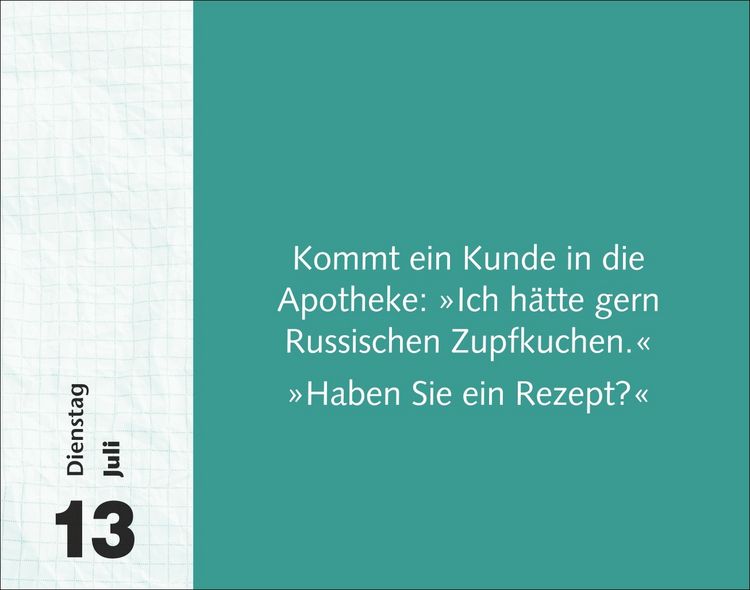 Produktbild: Witzirin Tagesabrei&szlig;kalender 2027 - Diese Packung enth&auml;lt: die lustigsten Witze f&uuml;r die t&auml;gliche Dosis Humor