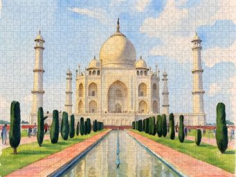 Produktbild: CALVENDO Puzzle Taj Mahal - Indien | 1000 Teile Lege-Gr&ouml;&szlig;e 64x48cm Foto-Puzzle f&uuml;r gl&uuml;ckliche Stunden