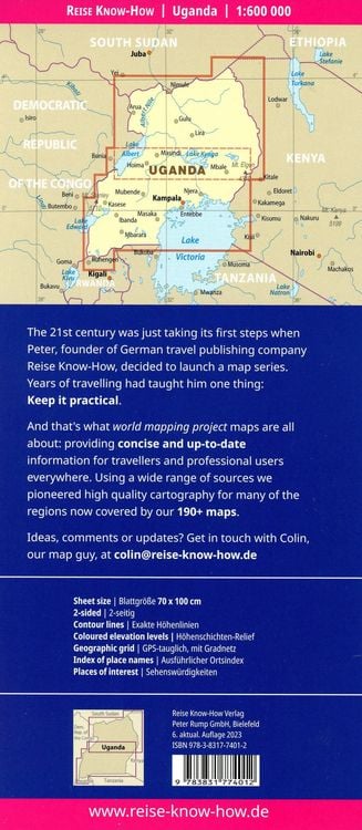 Produktbild: Reise Know-How Landkarte Uganda (1:600.000)