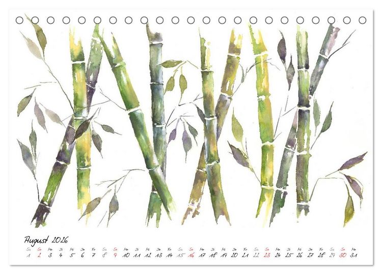 Produktbild: Asiatische Tuschmalerei (Tischkalender 2026 DIN A5 quer), CALVENDO Monatskalender