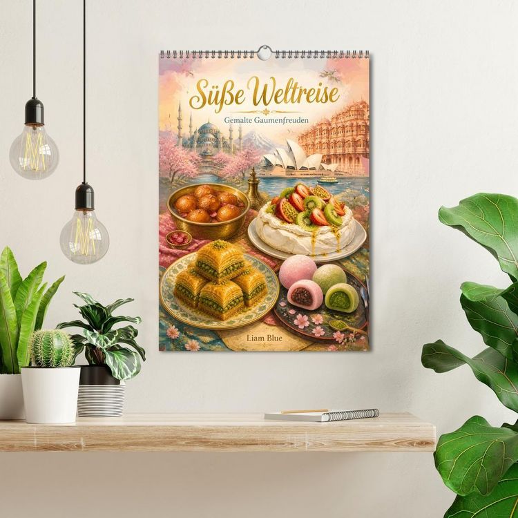 Produktbild: S&uuml;&szlig;e Weltreise - Gemalte Gaumenfreuden (Wandkalender 2027 DIN A3 hoch), CALVENDO Monatskalender