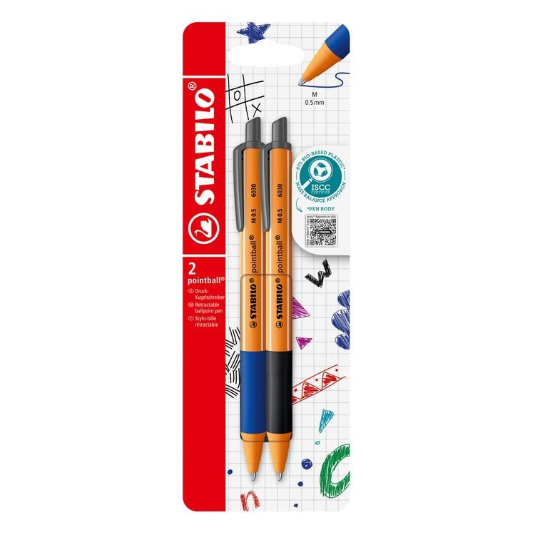 Produktbild: STABILO Druck-Kugelschreiber, blau + schwarz, 2er Set