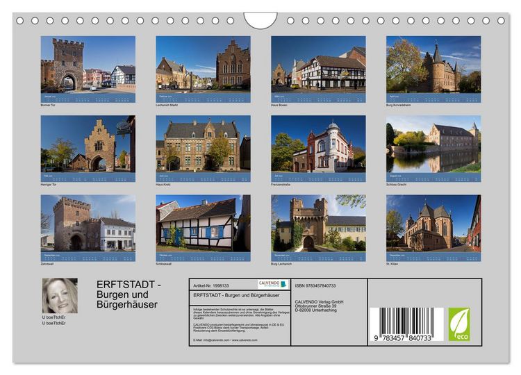 Produktbild: ERFTSTADT - Burgen und B&uuml;rgerh&auml;user (Wandkalender 2026 DIN A4 quer), CALVENDO Monatskalender