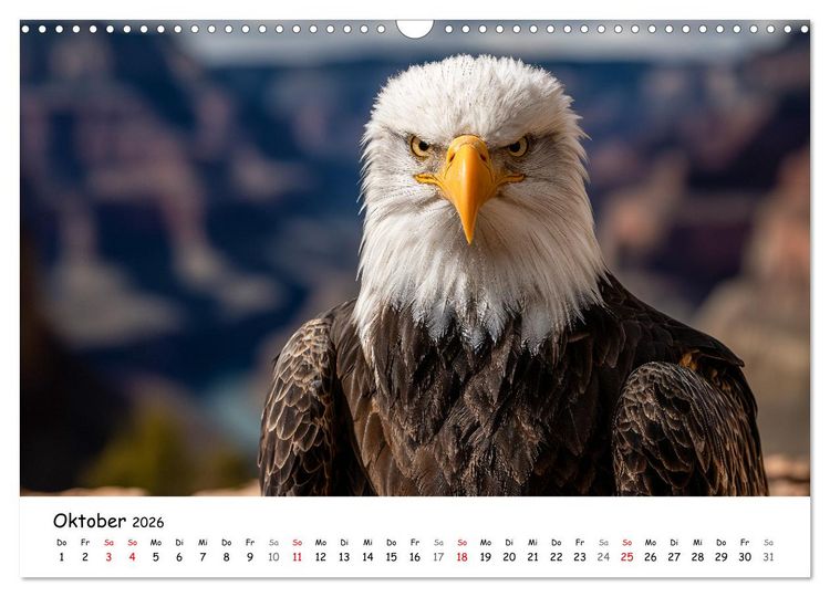 Produktbild: Majest&auml;tische Wei&szlig;kopfseeadler - Der K&ouml;nig der L&uuml;fte (Wandkalender 2026 DIN A3 quer), CALVENDO Monatskalender