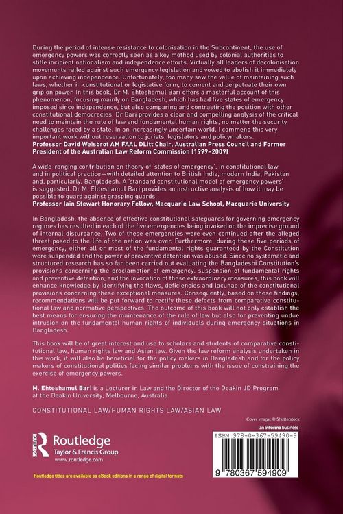 Produktbild: States of Emergency and the Law