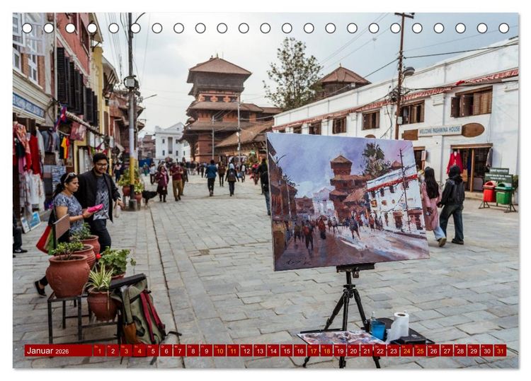Produktbild: K&ouml;nigsst&auml;tte im Kathmandutal (Tischkalender 2026 DIN A5 quer), CALVENDO Monatskalender