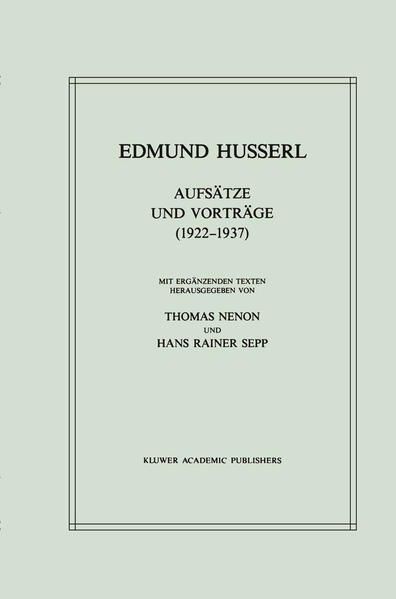 Produktbild: Aufs&auml;tze und Vortr&auml;ge (1922&ndash;1937)