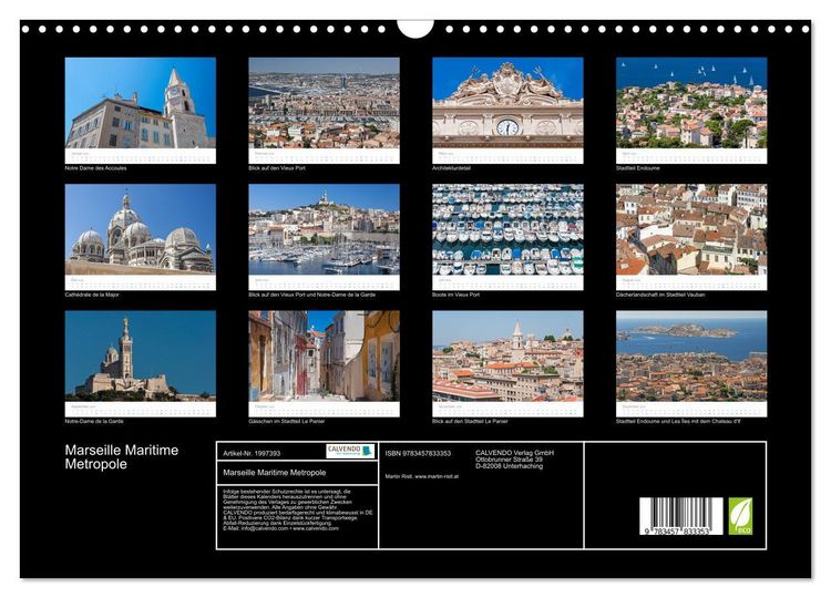 Produktbild: Marseille Maritime Metropole (Wandkalender 2026 DIN A3 quer), CALVENDO Monatskalender