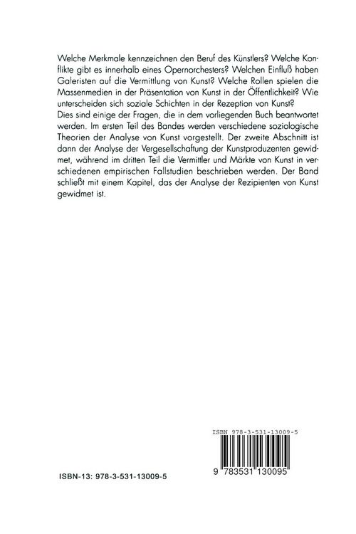 Produktbild: Soziologie der Kunst