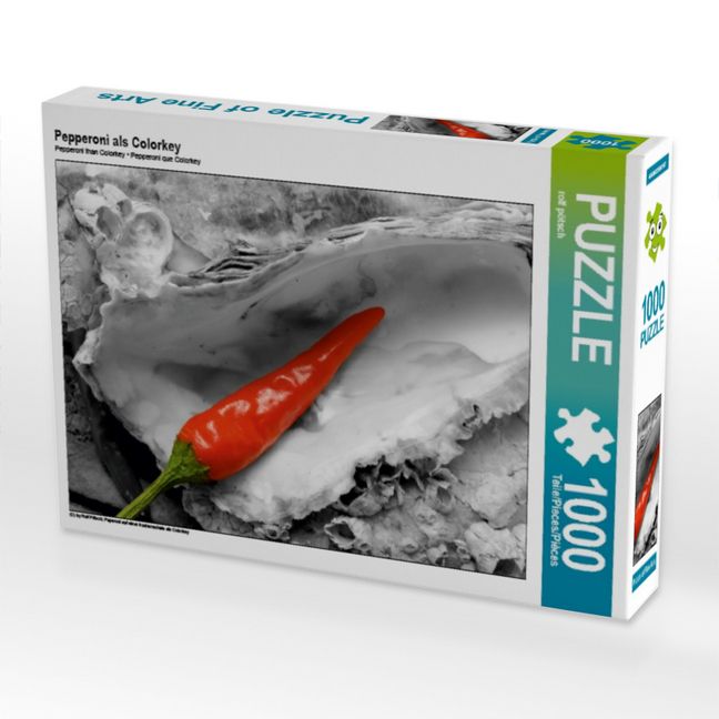 Produktbild: CALVENDO Puzzle Pepperoni als Colorkey | 1000 Teile Lege-Gr&ouml;&szlig;e 64x48cm Foto-Puzzle f&uuml;r gl&uuml;ckliche Stunden