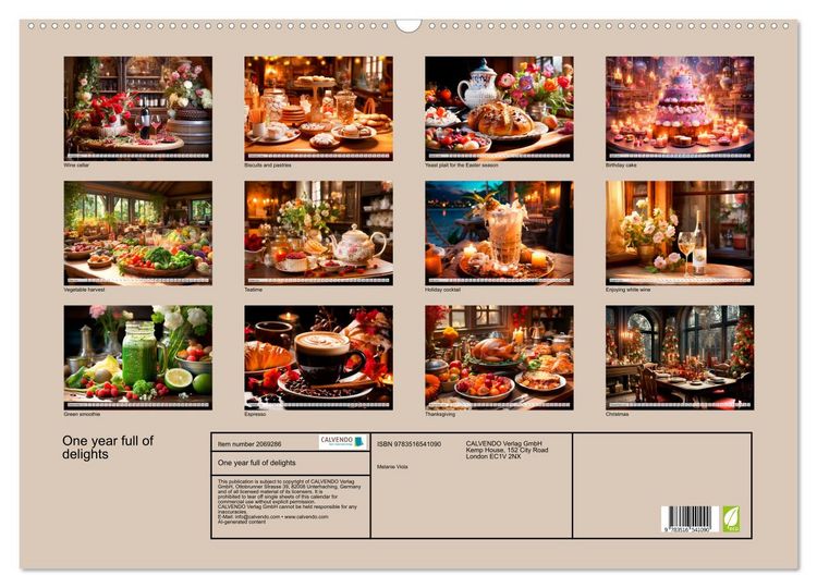 Produktbild: One year full of delights (Wall Calendar 2026 DIN A2 landscape), CALVENDO 12 Month Wall Calendar