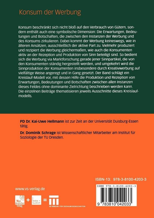 Produktbild: Konsum der Werbung