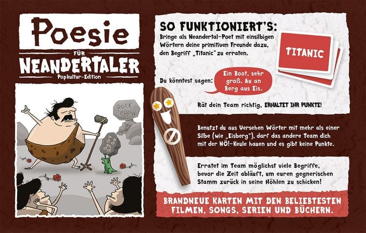 Produktbild: Exploding Kittens - Poesie f&uuml;r Neandertaler: Popkultur-Edition