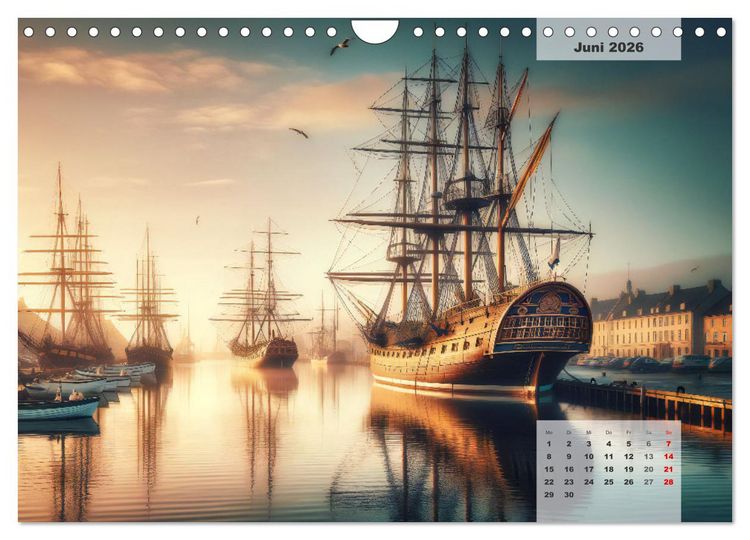 Produktbild: Die Befreiung der Flaschenschiffe - Historische Segelschiffe (Wandkalender 2026 DIN A4 quer), CALVENDO Monatskalender