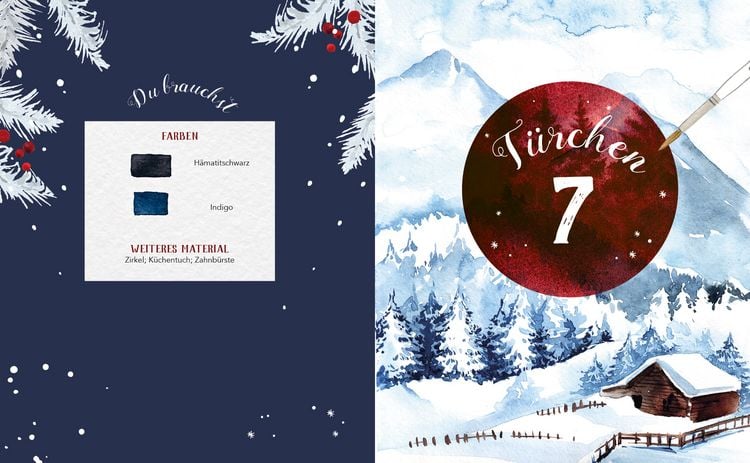 Produktbild: Mein Adventskalender-Buch: Winter-Watercolor-Land