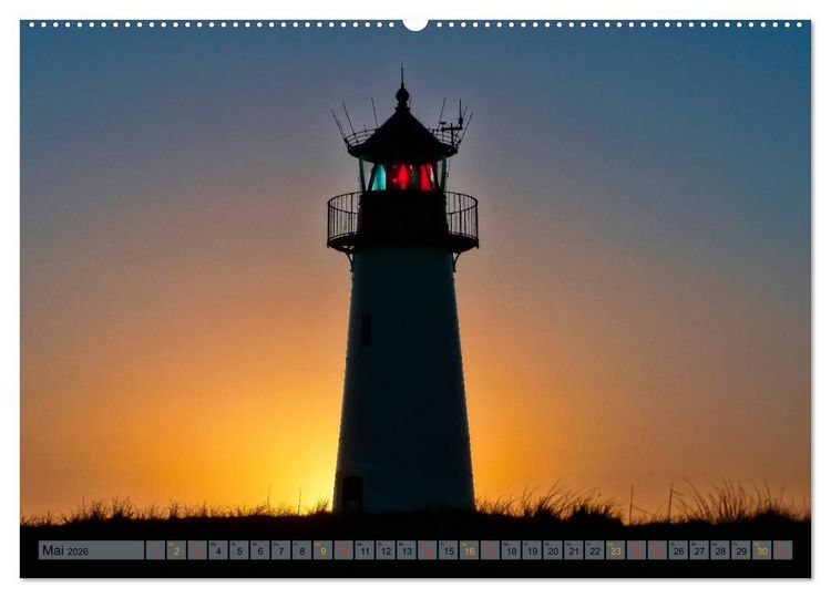 Produktbild: Leuchtt&uuml;rme - maritime Wegweiser in Deutschland (Wandkalender 2026 DIN A2 quer), CALVENDO Monatskalender