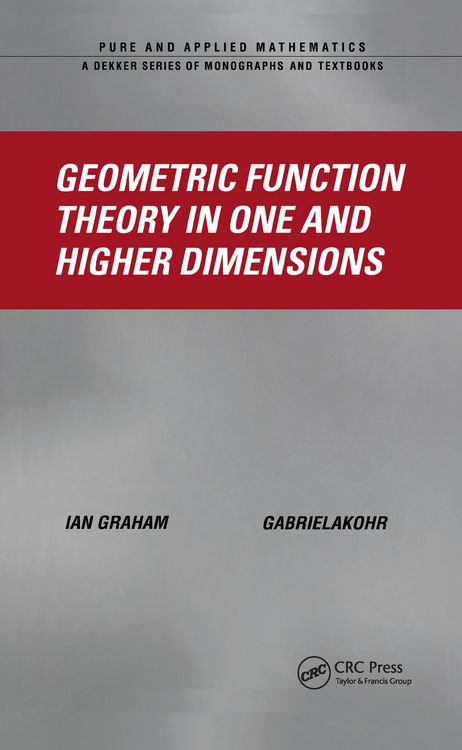 Produktbild: Geometric Function Theory in One and Higher Dimensions
