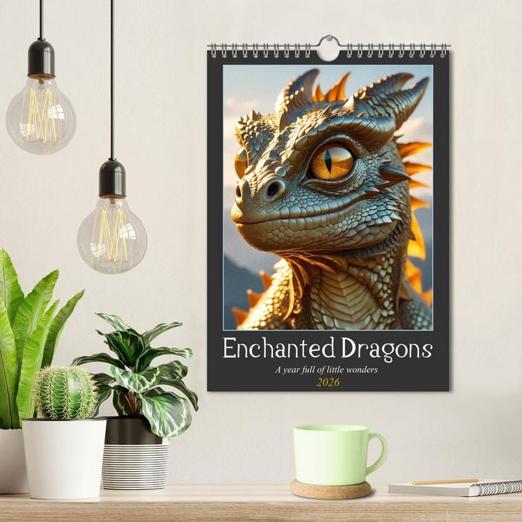 Produktbild: Enchanted Dragons: A year full of little wonders (Wall Calendar 2026 DIN A4 portrait), CALVENDO 12 Month Wall Calendar