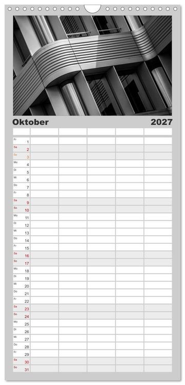 Produktbild: Familienplaner 2027 - Architektur - Fassaden im Detail 2027 mit 5 Spalten (Wandkalender, 21 x 45 cm) CALVENDO