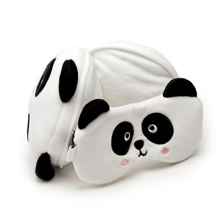 Produktbild: Relaxeazzz Pl&uuml;sch Panda Reisekissen & Schlafmaske