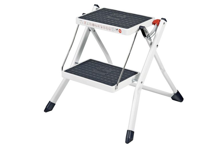 Produktbild: Hailo MK60 4310-001 Kunststoff Klapptritt Arbeitsh&ouml;he (max.): 2.44m Wei&szlig;, Anthrazit 3.6kg
